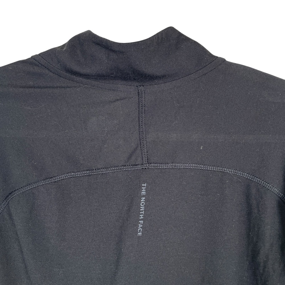 North Face Essential 1/4 Zip Pullover Mens M Black Running Breathable‎ Reflects - Picture 3 of 9